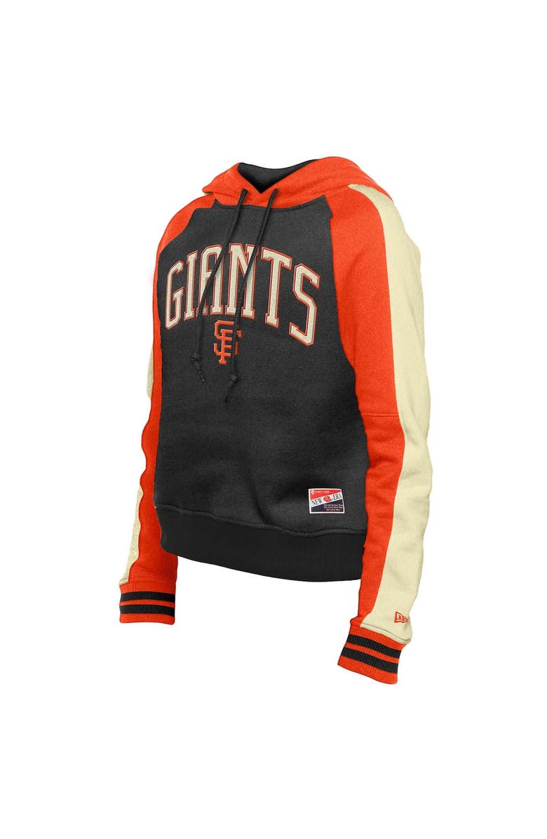 New Era Women's New Era  Black San Francisco Giants Cooperstown Collection Cropped Raglan Pullover Hoodie, Alternate, color, 