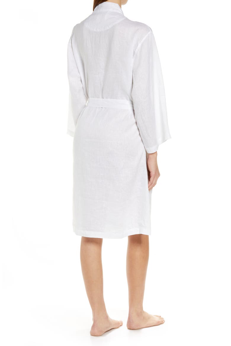 Stripe Linen Robe, Alternate, color, WHITE