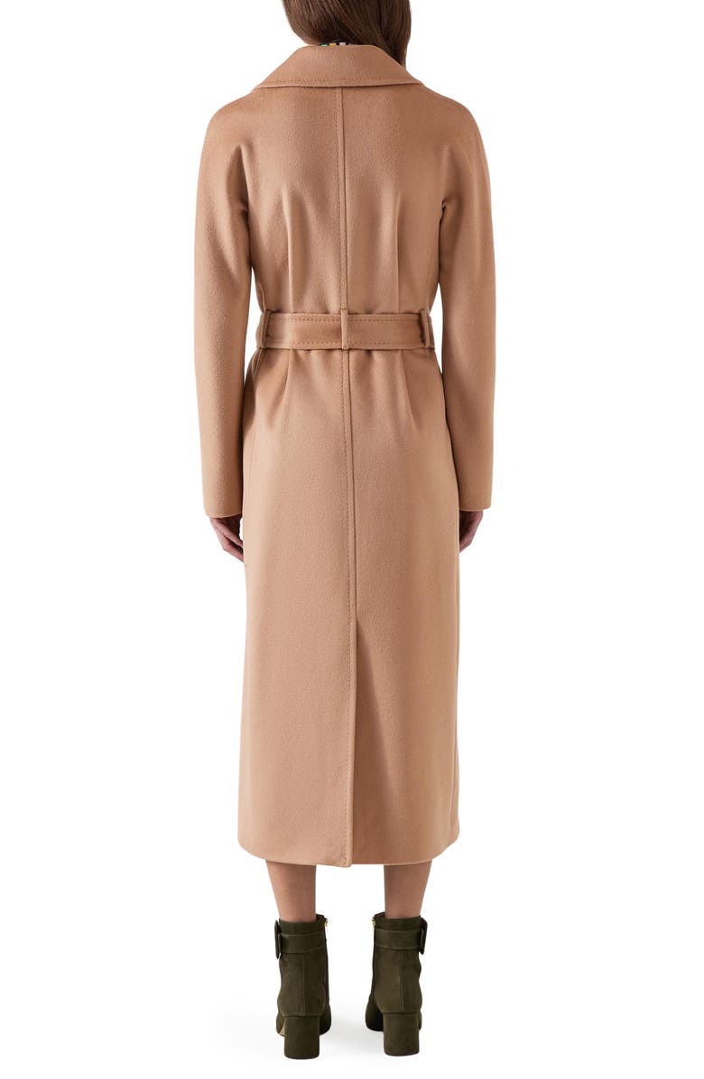 LK Bennett Frances Belted Wool Coat, Alternate, color, Camel