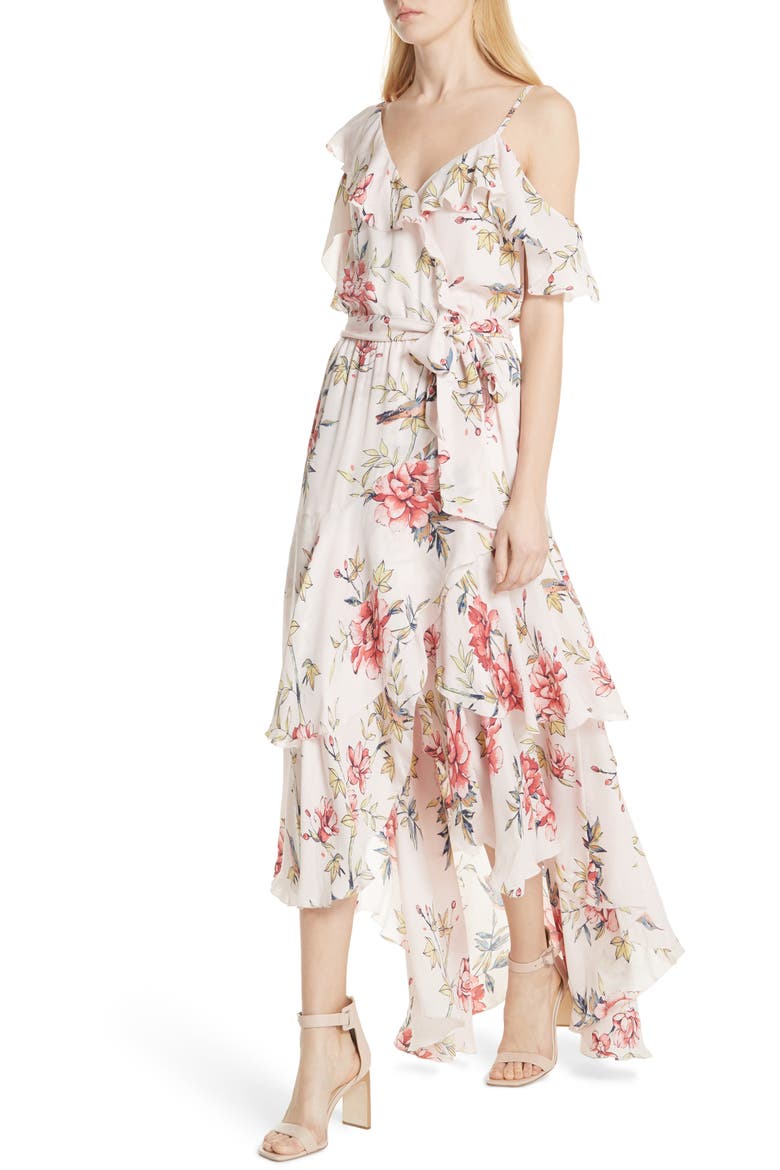 Cristeta Floral Silk Maxi Dress, Alternate, color, ROSEWATER