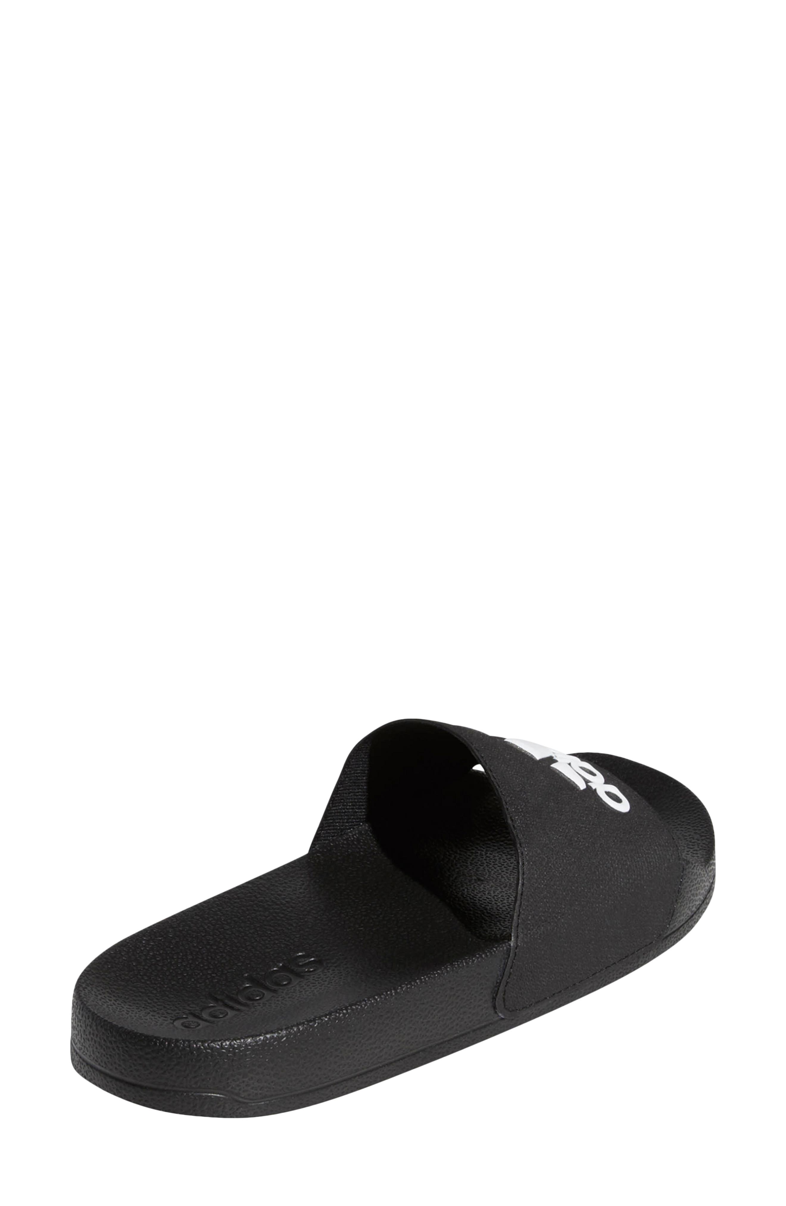 adidas Kids' Adilette Shower Sport Slide, Alternate, color, Black/ White