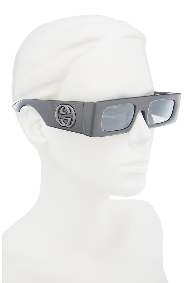 49mm Rectangular Sunglasses, Alternate, color, GREY GREY GREY