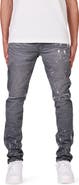 PURPLE BRAND Painted Ripped Knee Slit Skinny Jeans