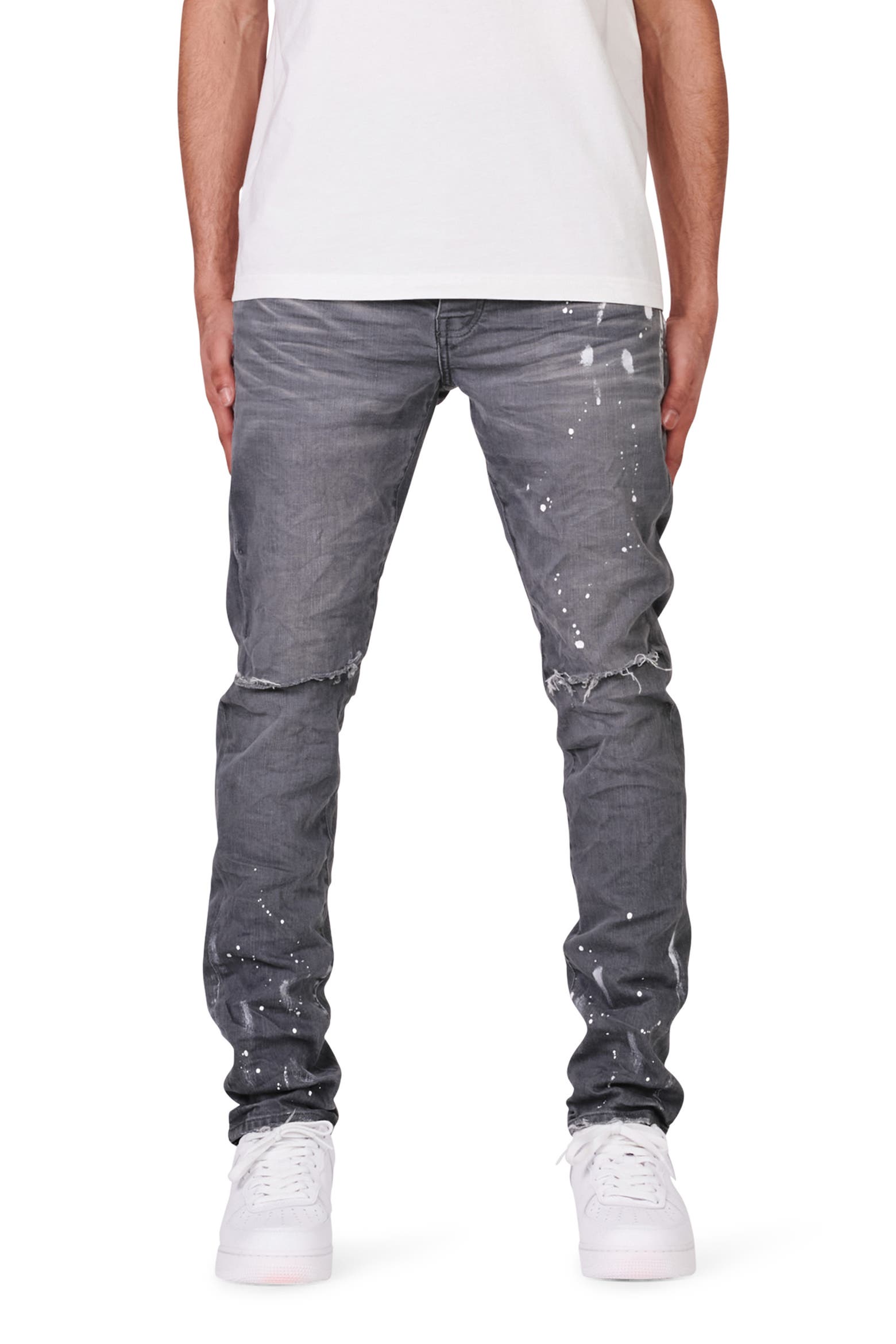 Painted Ripped Knee Slit Skinny Jeans (Men) | Nordstromrack