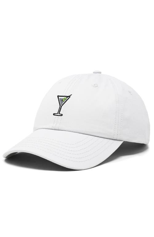 Dalix Martini Embroidered Casual Cap In White