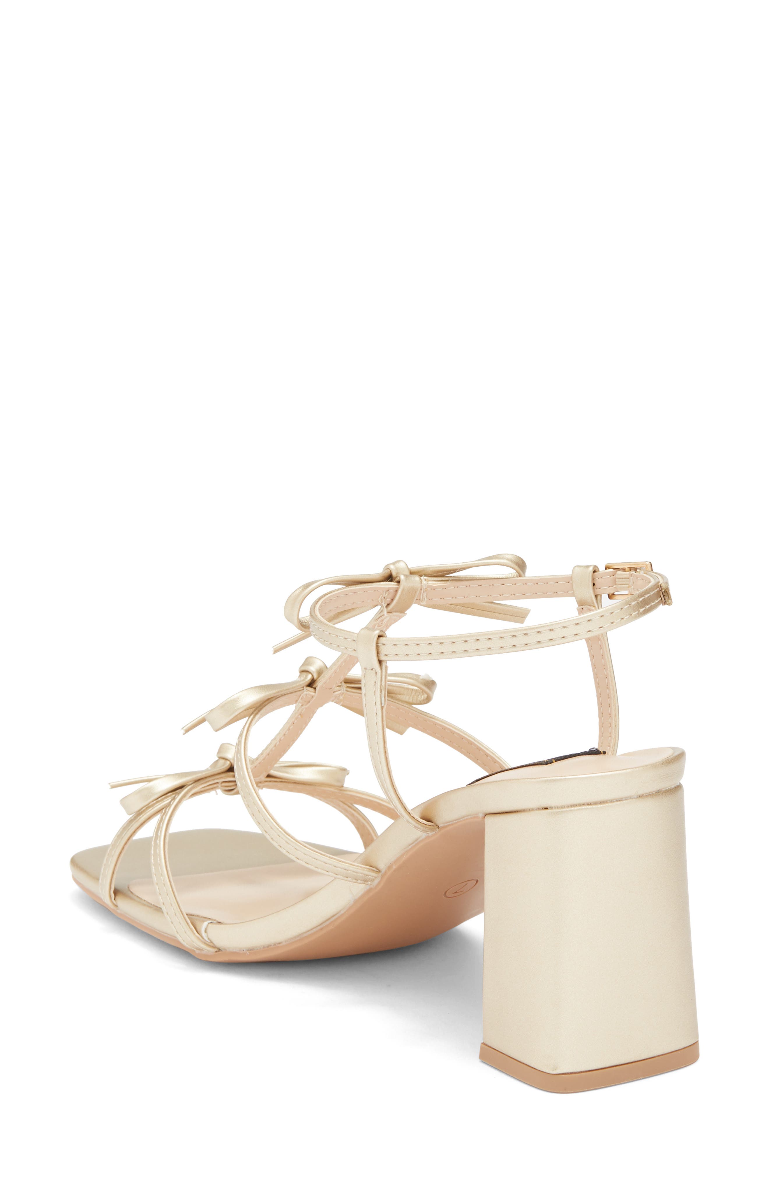 Cologne Bow Block Heel Sandal, Alternate, color, GOLD