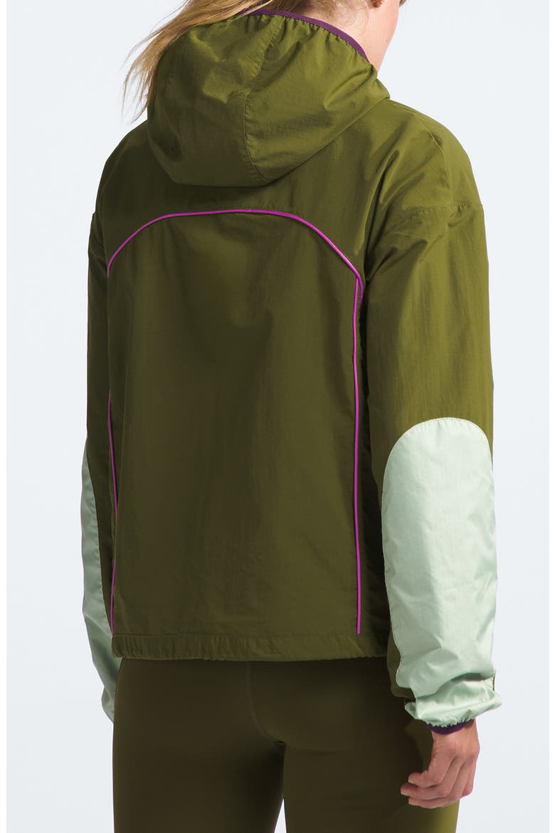 Trailwear Wind Whistle Running Jacket, Alternate, color, FOREST OLIVE/ VIOLET CROCUS
