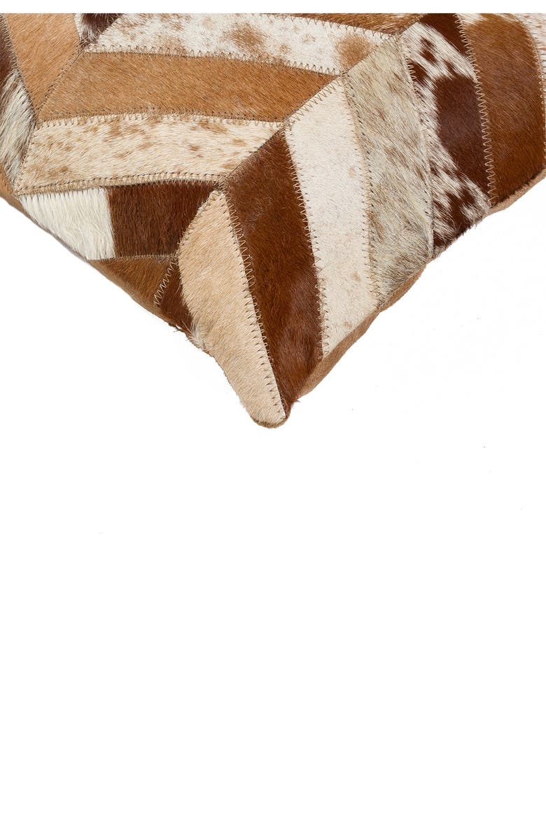 Torino Chevron Genuine Cowhide Pillow - 12"x20" - Brown/Natural - Pack of 2, Alternate, color, BROWN / NATURAL