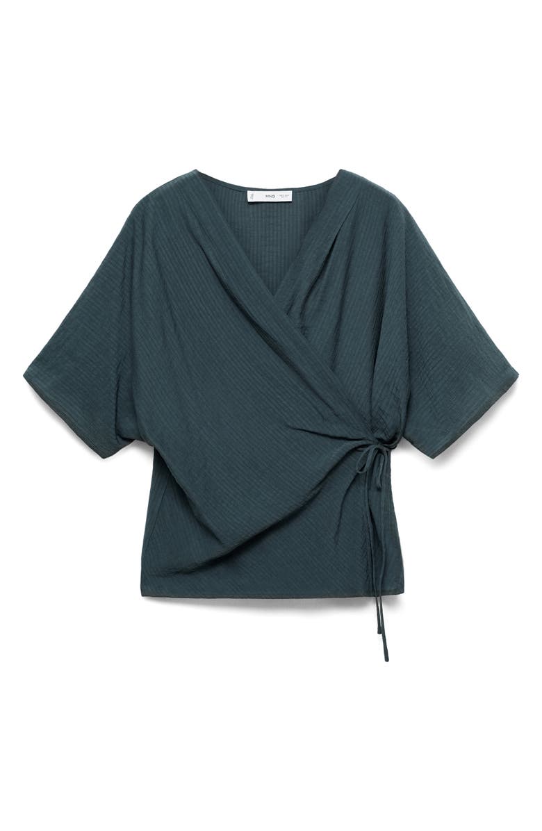MANGO Knotted Wrap Top, Alternate, color, 