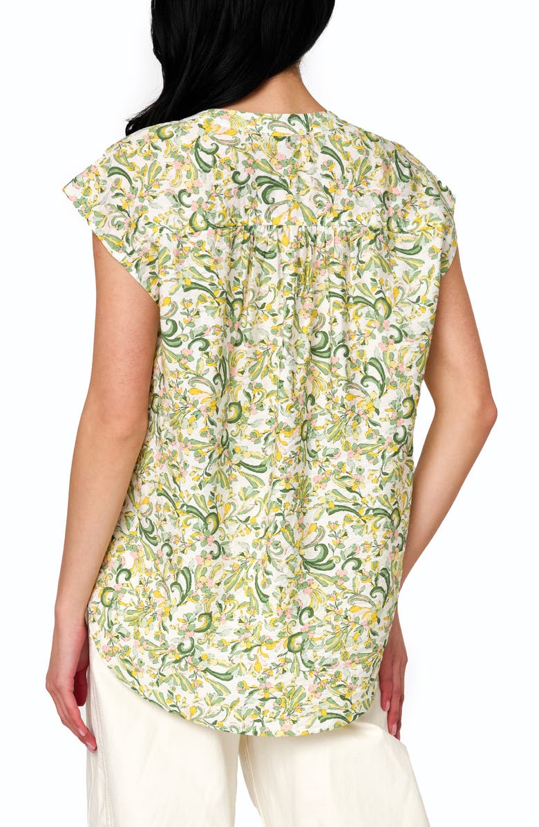 GIBSONLOOK Split Neck Cap Sleeve High-Low Top, Alternate, color,