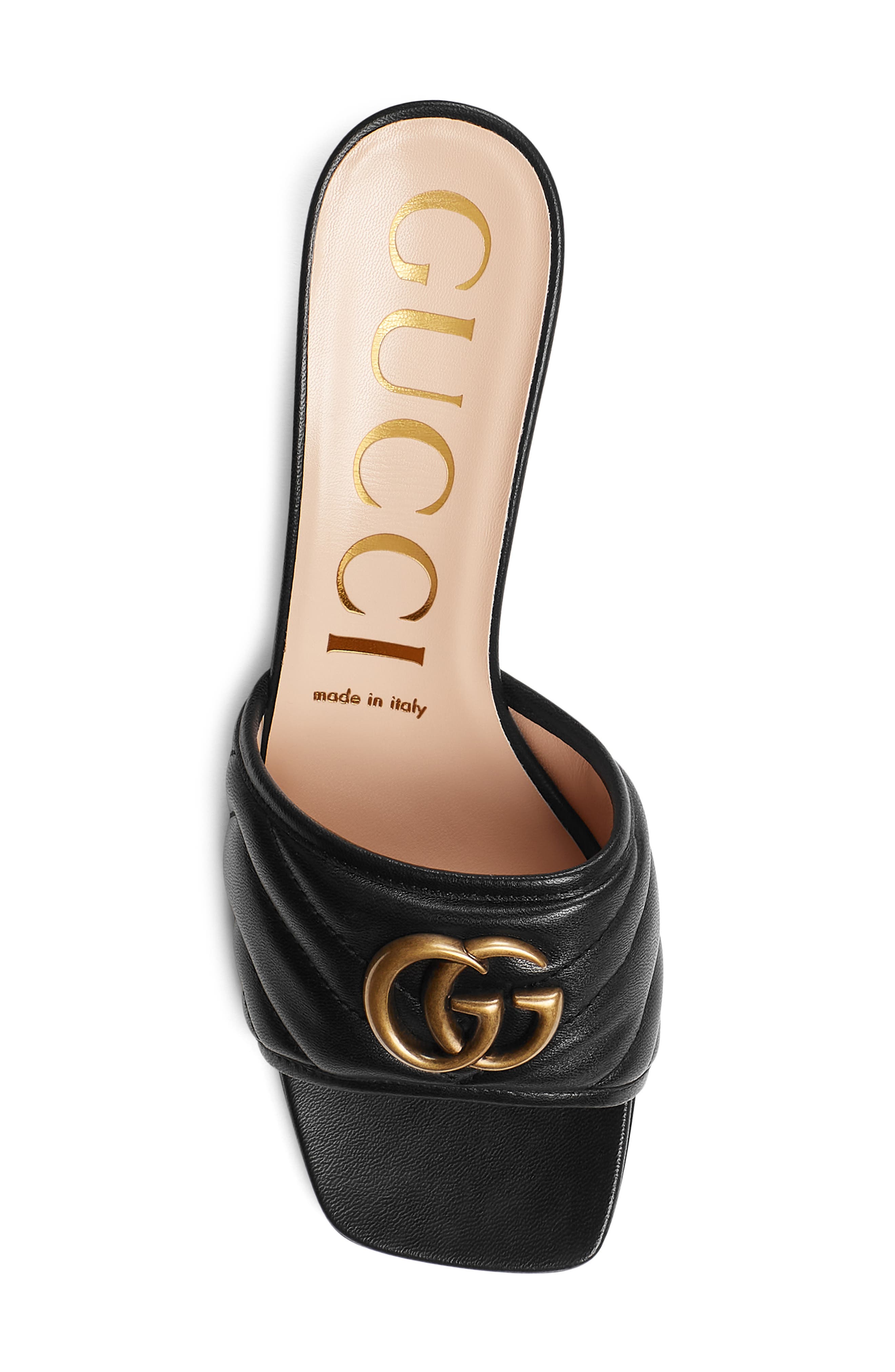 Gucci GG Chevron Matelassé Slide Sandal, Alternate, color, 