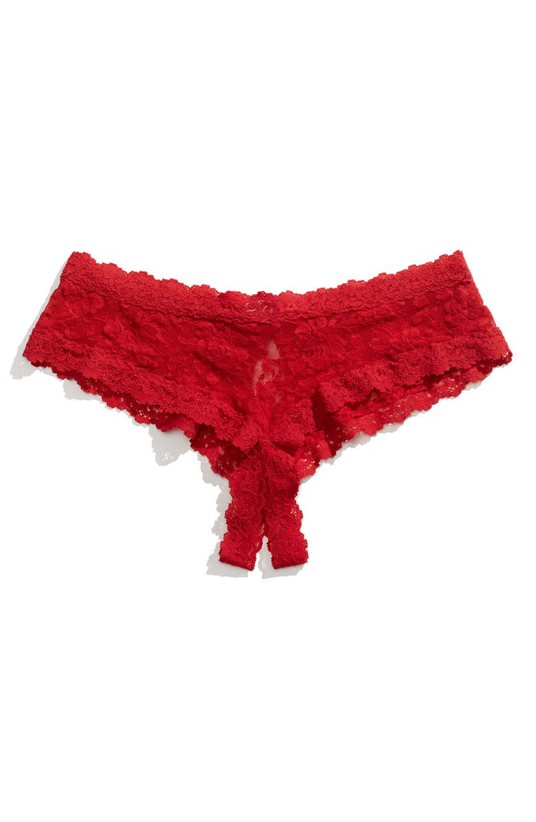 Hanky Panky Open Gusset Hipster Panties, Main, color, Red