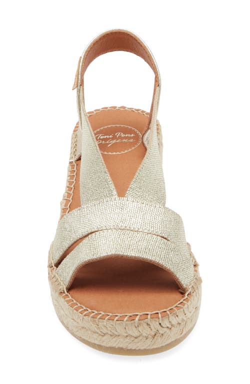 Toni Pons Dama Slingback Espadrille Platform Sandal In Platinum