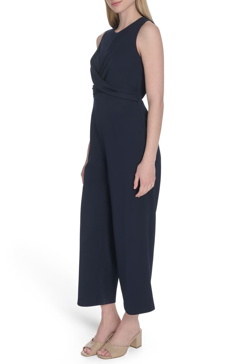Calvin Klein Knotted Wide Leg Jumpsuit, Alternate, color, Indigo
