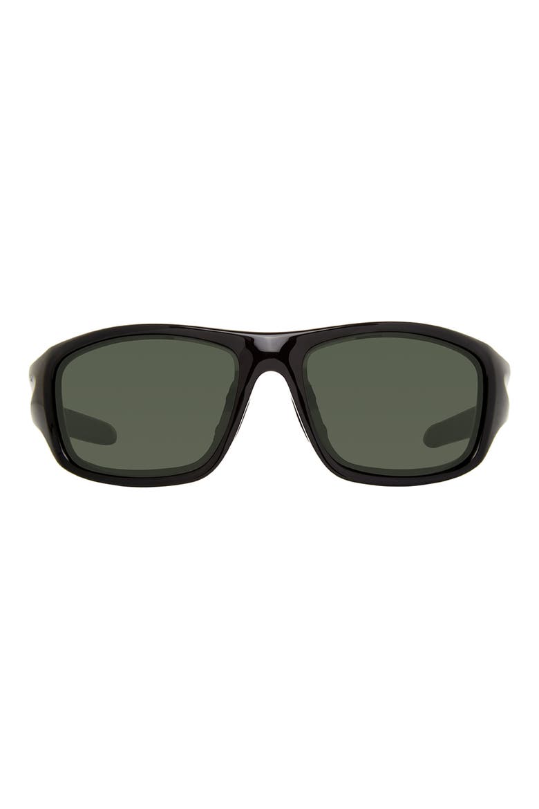 61mm Rectangle Sunglasses, Main, color, BLACK/ GREEN