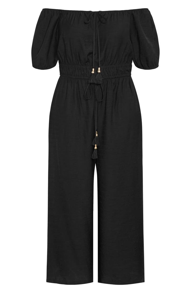 City Chic Erica Wide Leg Jumpsuit, Alternate, color, Black