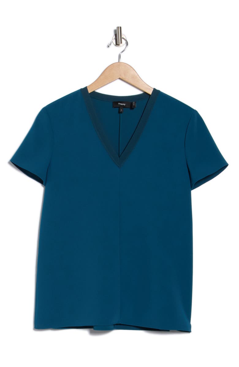 Theory V-Neck T-Shirt, Alternate, color, Teal Blue