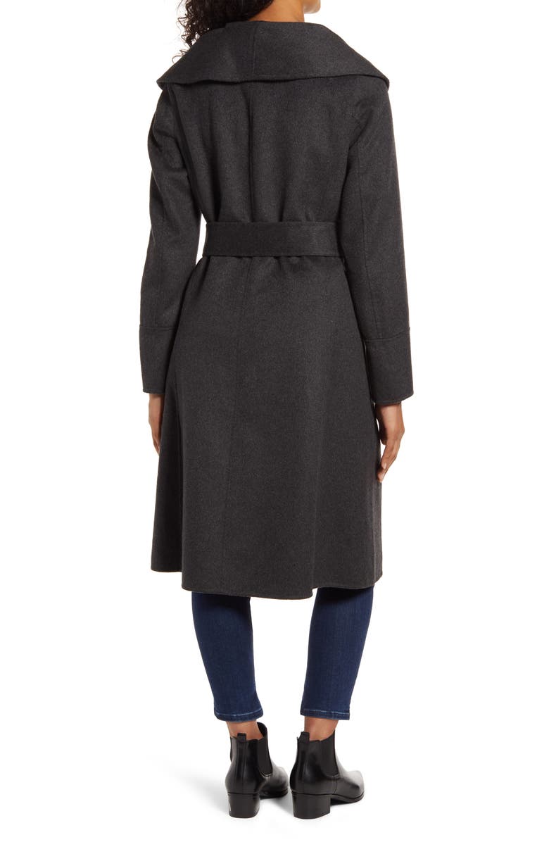 Kenneth Cole New York Shawl Collar Wool Blend Wrap Coat, Alternate, color,