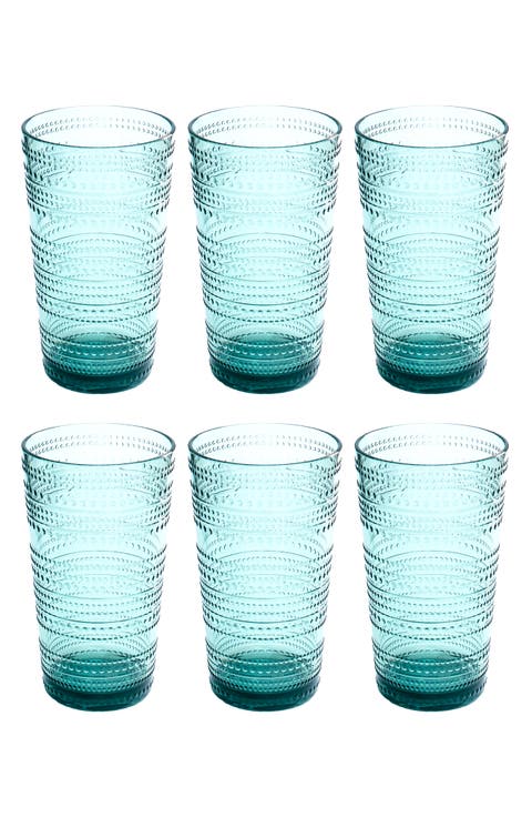 Beaded Set of 6 Jumbo Drinking Glasses