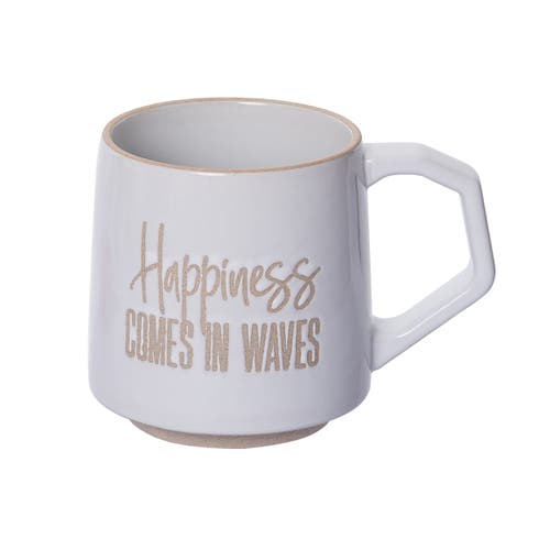 Totalee Gift Happiness Comes In Waves Mug Ceramic White 16 oz