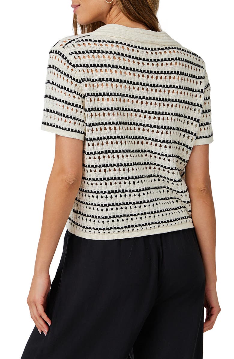 Bella Dahl Mixed Stitch Short Sleeve Linen & Cotton Sweater, Alternate, color, 