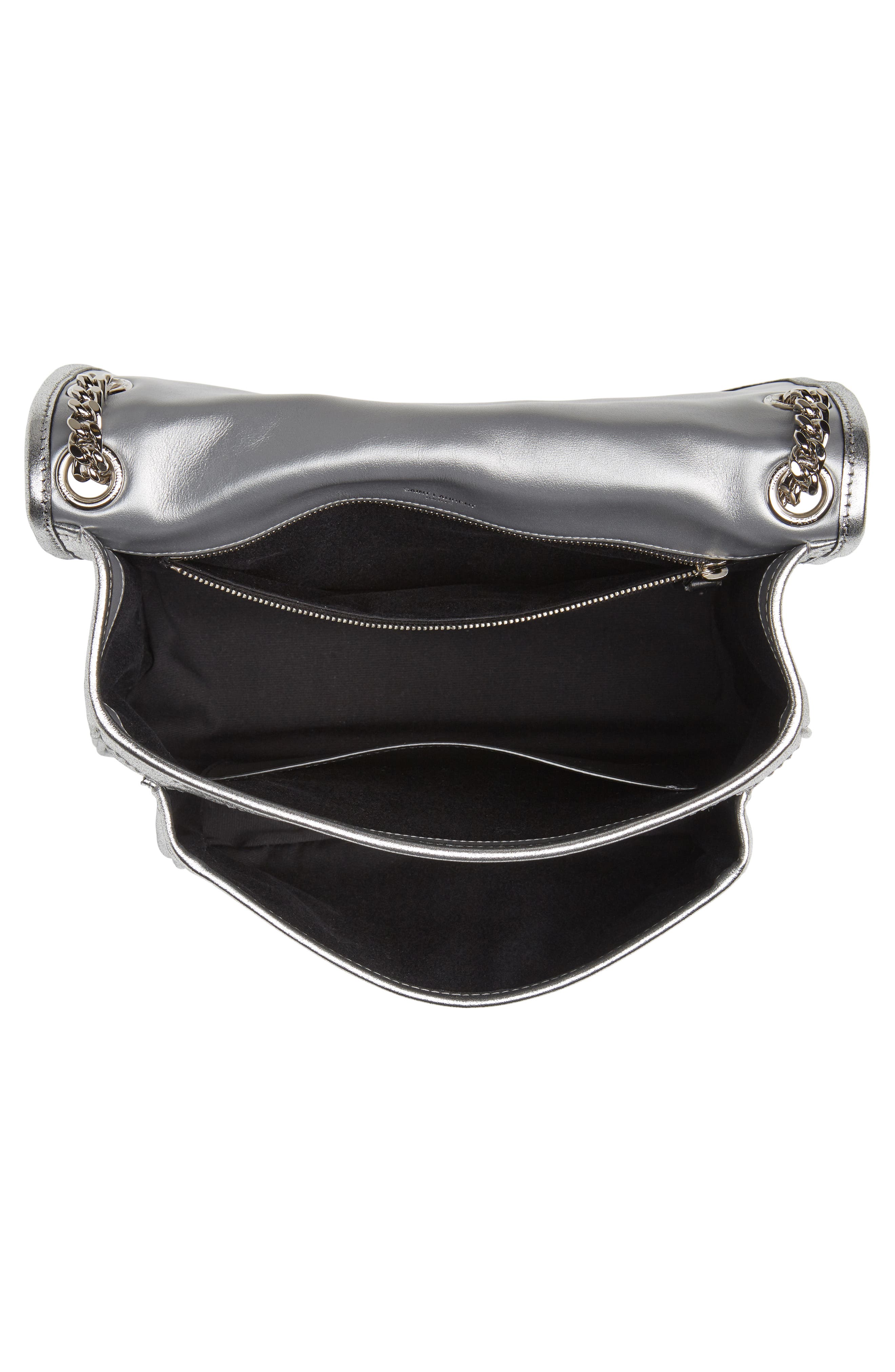 Medium Niki Leather Shoulder Bag, Alternate, color, SILVER