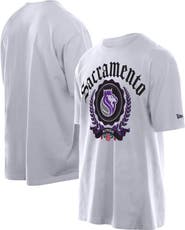 New Era Men's New Era White Sacramento Kings Throwback Prep Oversized T-Shirt