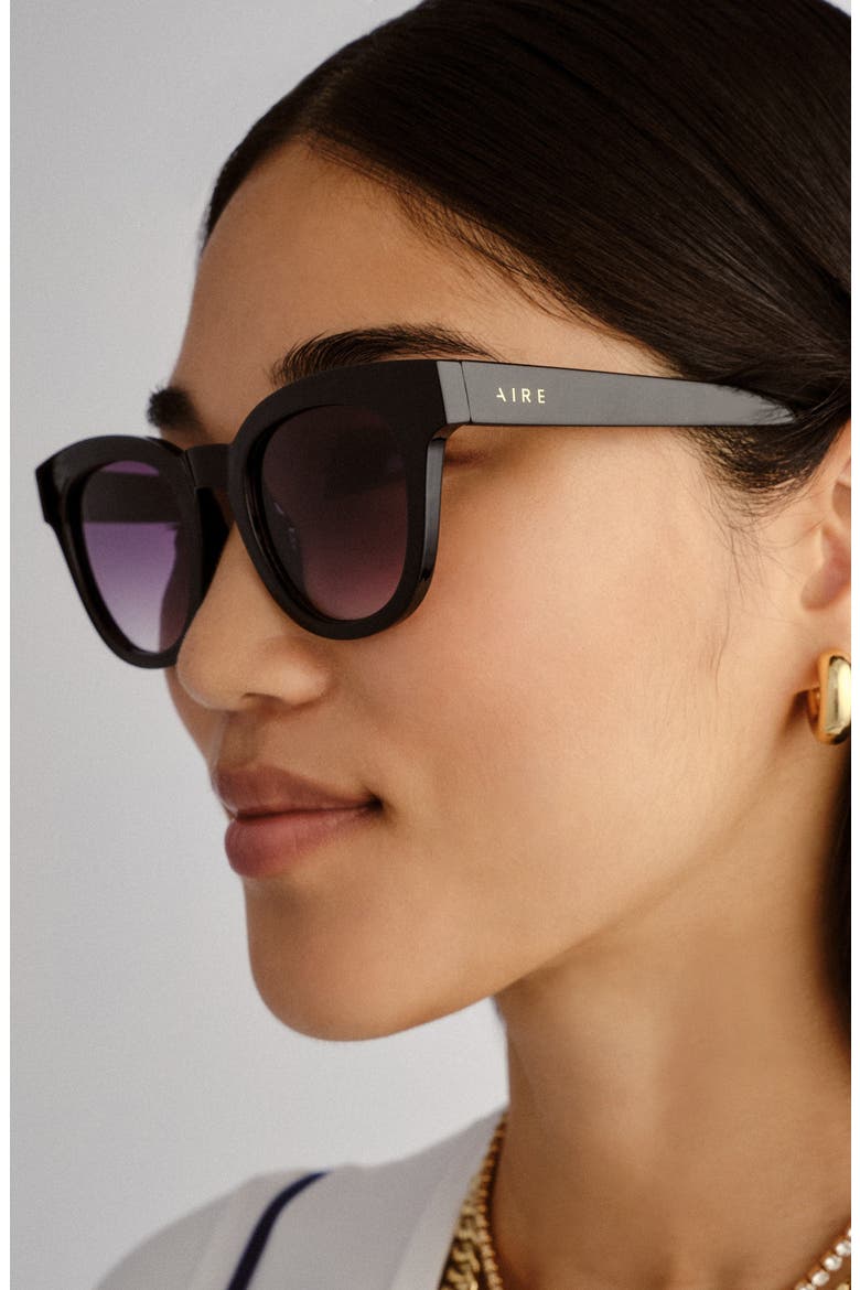 50mm Dorado D-Frame Sunglasses, Alternate, color, BLACK