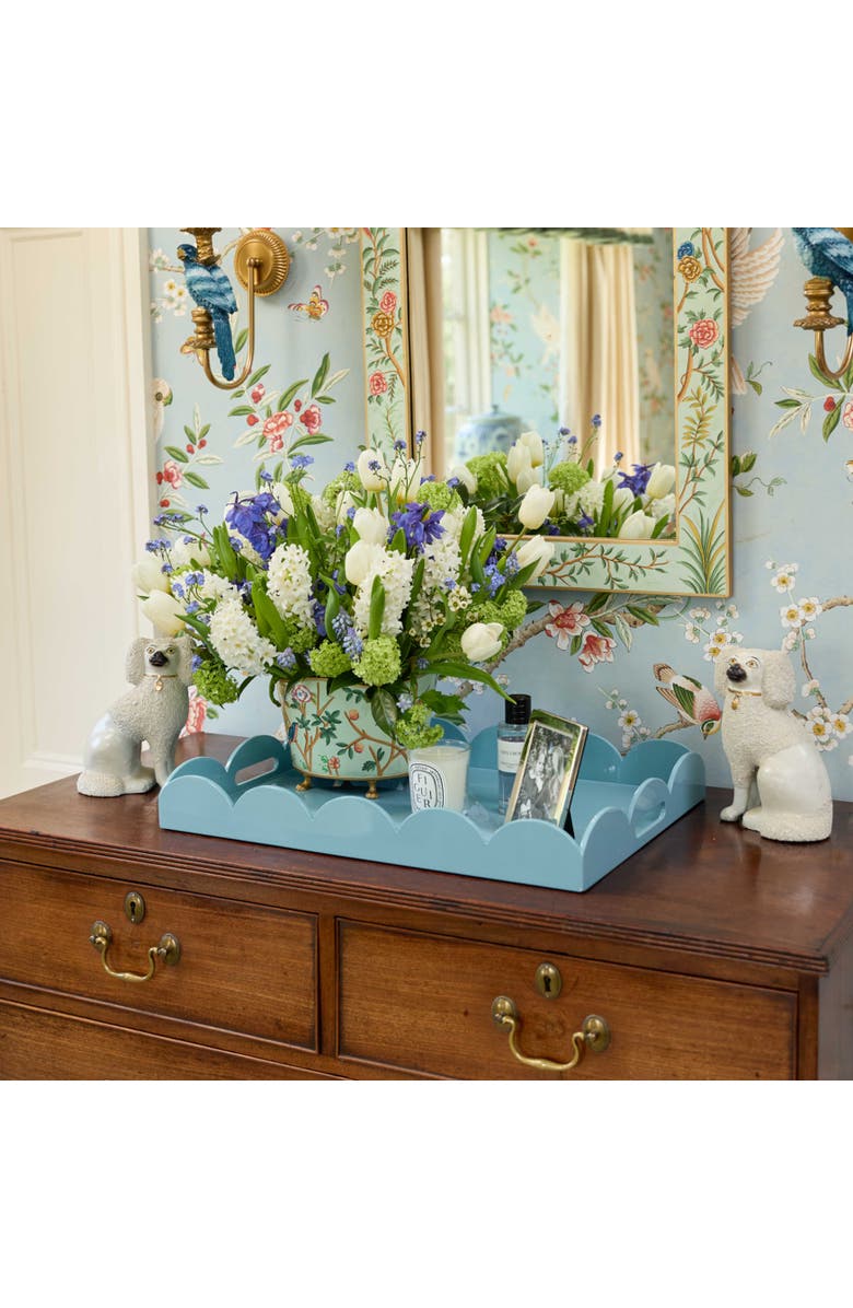 Mrs. Alice Green Chinoiserie Tole Planter, Alternate, color, Green