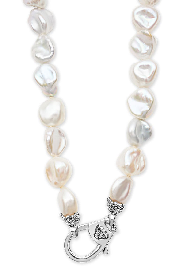 Luna Keshi Pearl Nugget Long Necklace, Alternate, color, SILVER