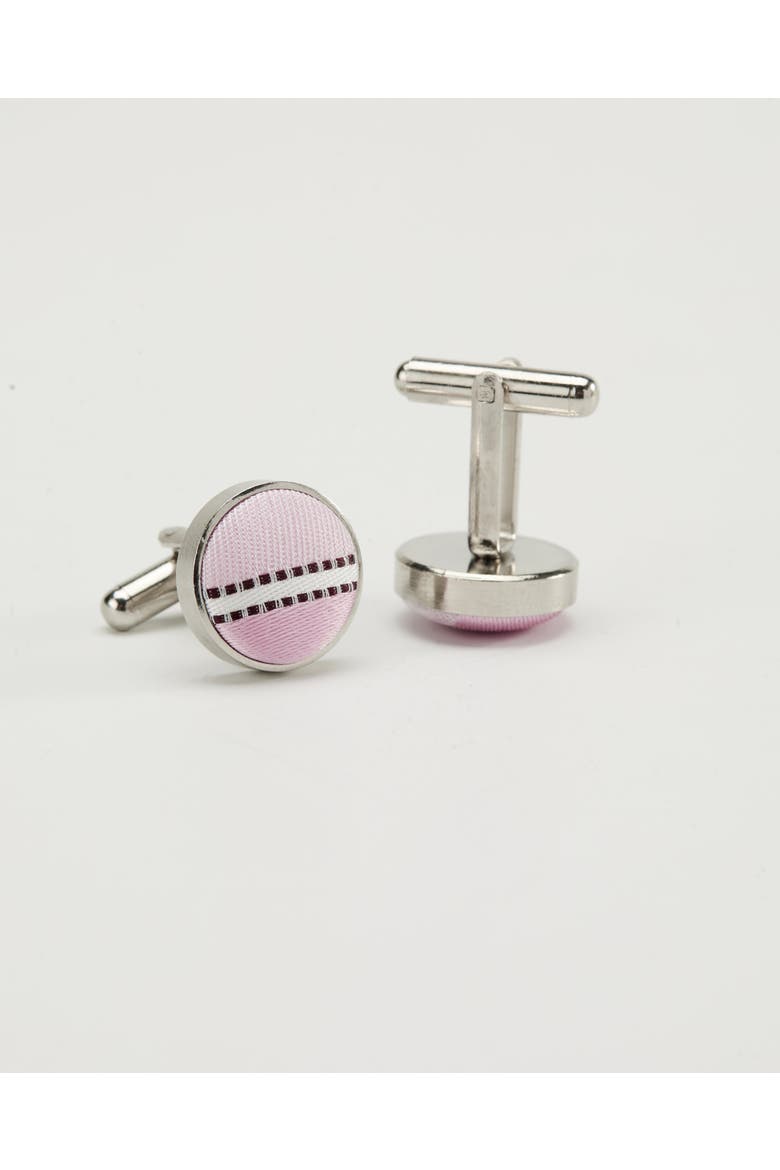 Soft Striped Silk Cufflinks, Alternate, color, Rose