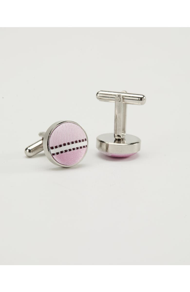 Knottery & Co Soft Striped Silk Cufflinks, Alternate, color, Rose