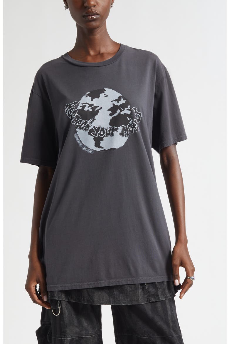 Oversize Organic Cotton Graphic T-Shirt, Main, color, RESPECT