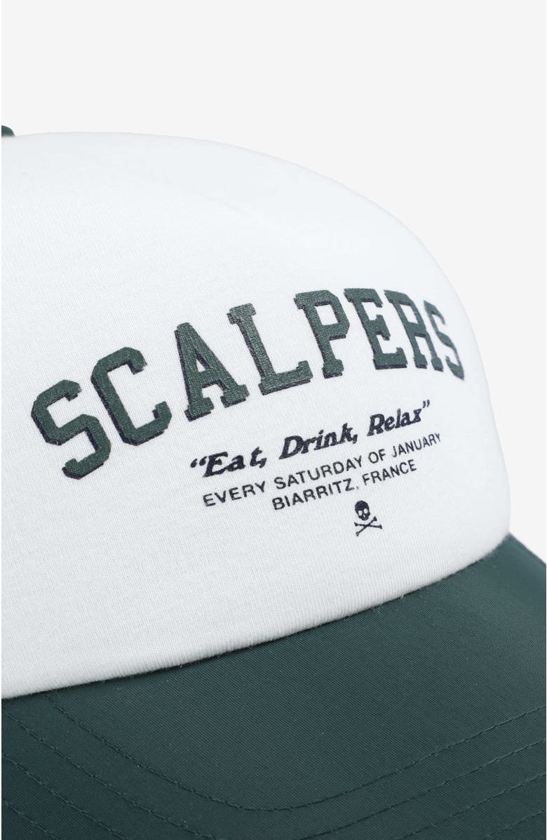 Scalpers P Drink Trucker Cap, Alternate, color, Green