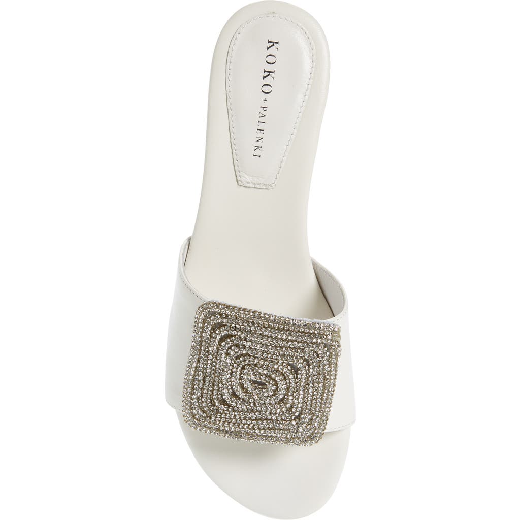 KOKO + PALENKI Dina Mismatched Slide Sandals in Ice Leather