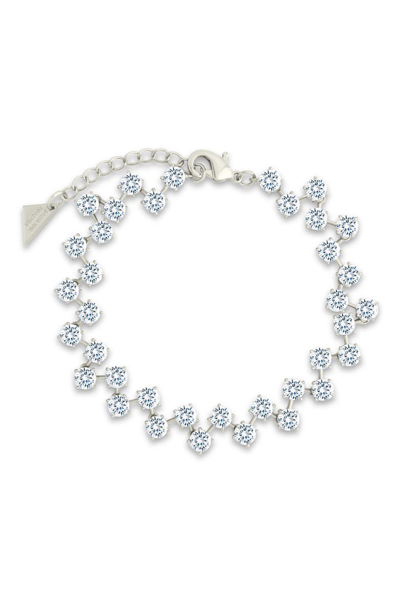 Carson Classic Cubic Zirconia Tennis Bracelet, Main, color, SILVER