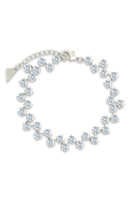 Sterling Forever Carson Classic Cubic Zirconia Tennis Bracelet In Metallic