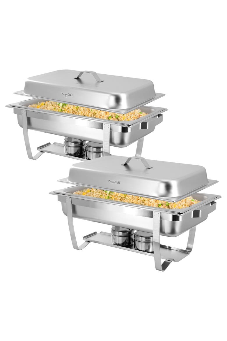 9.5 Quart Stackable Stainless Steel Chafing Dish, Main, color, Silver