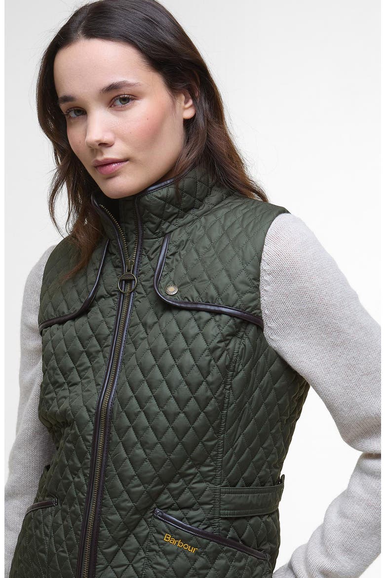 Dahlia Water Resistant Quilted Vest, Alternate, color, OLIVE