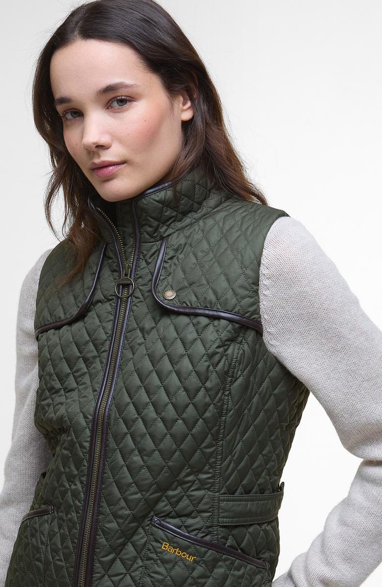 Barbour Dahlia Water Resistant Quilted Vest, Alternate, color, Olive