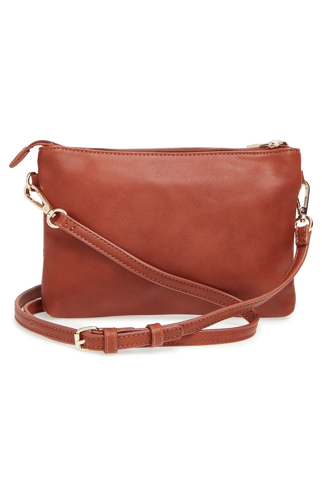 'Maddie' Crossbody Wristlet, Alternate, color, COGNAC
