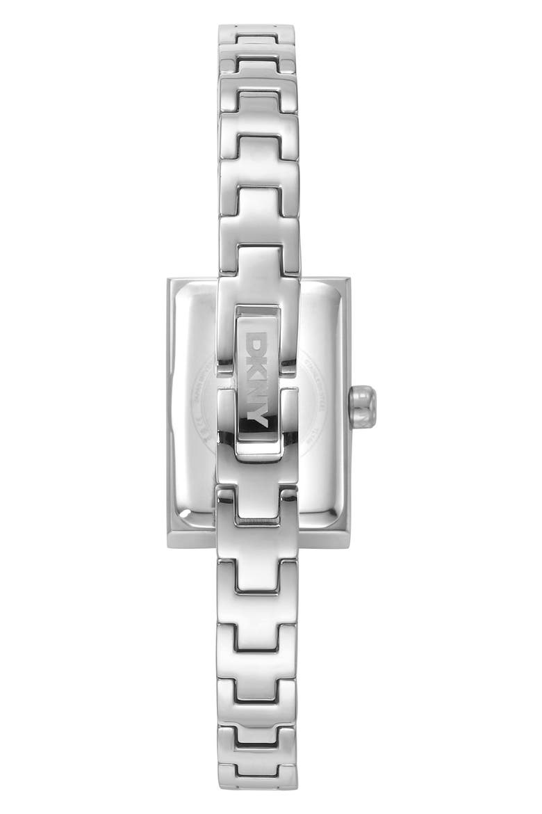 Stainless Steel Rectangular Bracelet Watch, Alternate, color, WHITE MOP/ SILVER