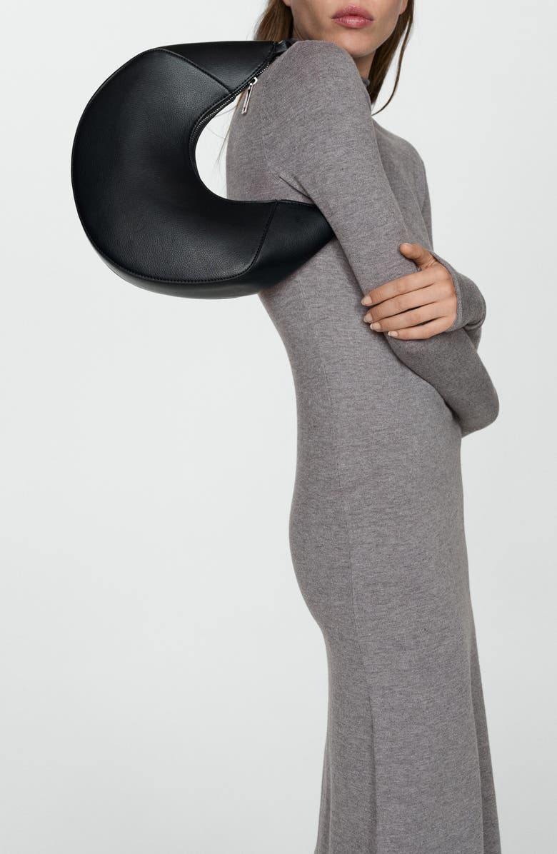 MANGO Perkins Long Sleeve Knit Dress, Alternate, color,