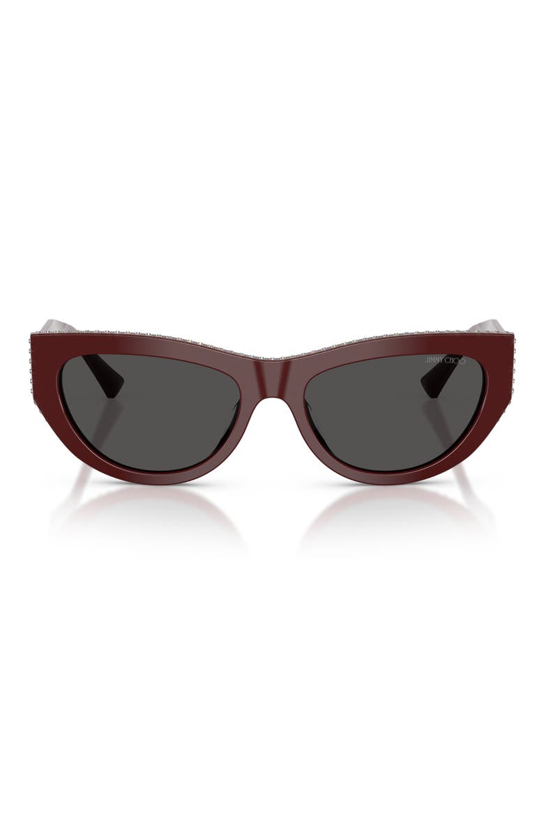 54mm Cat Eye Sunglasses, Main, color, CRANBERRY/ DARK GREY
