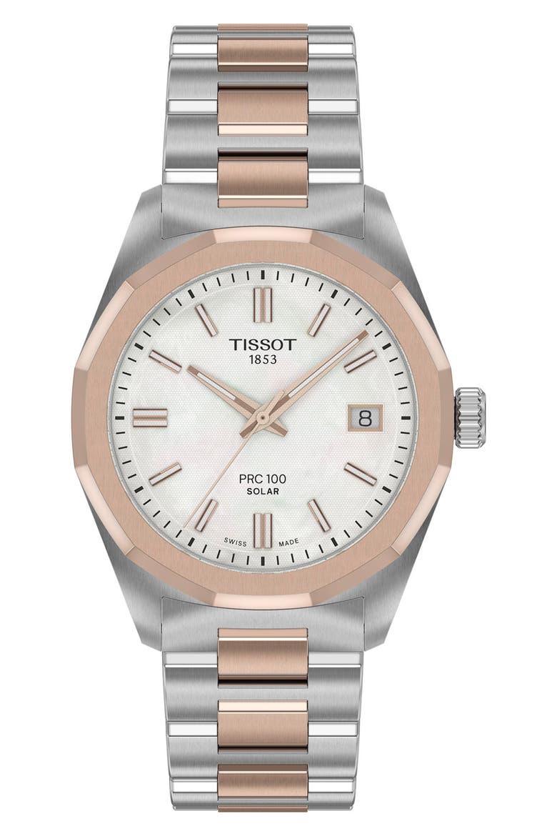 Tissot PRC 100 Solar Quartz Bracelet Watch, 34mm | Nordstrom