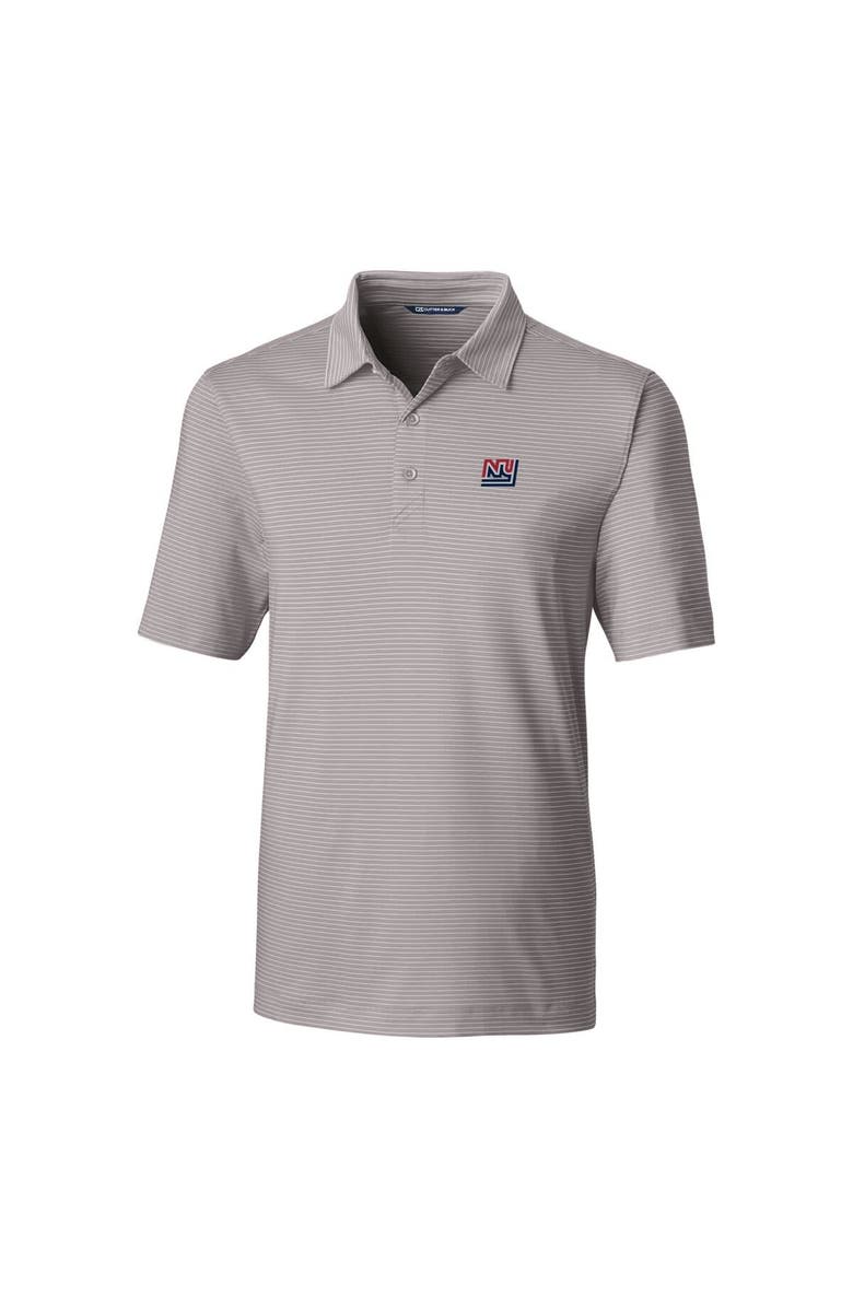 Cutter & Buck Men's Cutter & Buck Gray New York Giants Throwback Logo Big & Tall Forge Pencil Stripe Stretch Polo, Alternate, color,