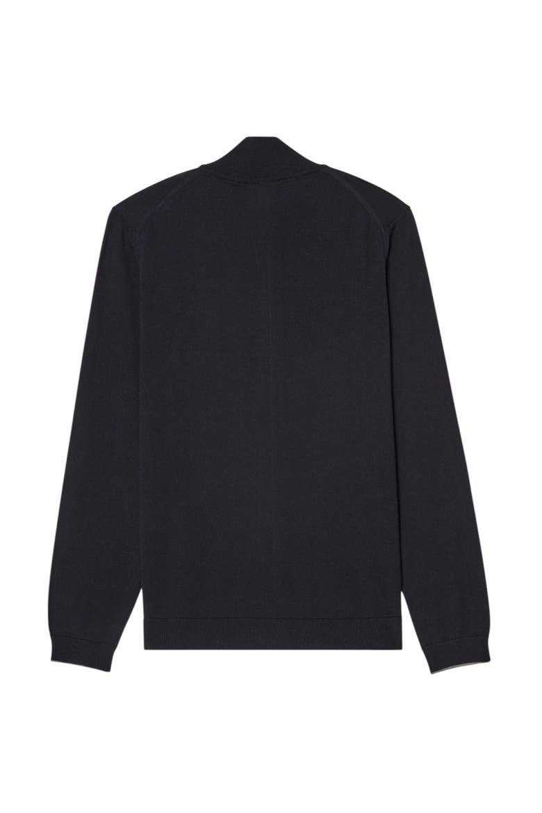 Dalton Full Washable Merino Zip Sweater, Alternate, color, Navy W/Gray Tipping