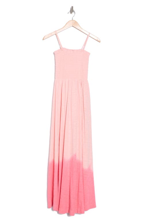 Atm Anthony Thomas Melillo Tonal Drop Slub Jersey Smocked Maxi Dress In Pink