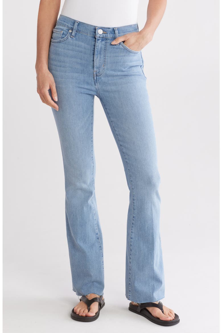 Le Easy High Waist Raw Hem Flare Jeans, Main, color, WILSON RAW AFTER