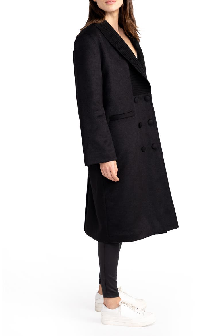 After Party Quilt Lined Wool Blend Coat, Alternate, color, BLACK